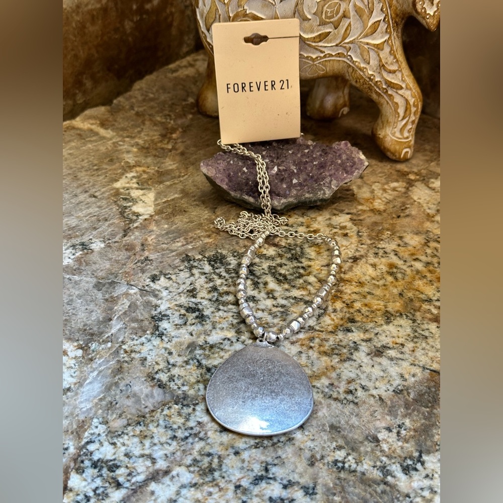 Forever21 Silver Beaded Charm Necklace - Picture 8 of 10